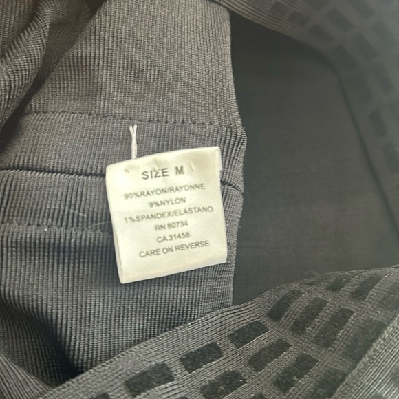 HERVE LEGER BATEAU MINI BLACK DRESS SIZE M - Picture 15 of 16